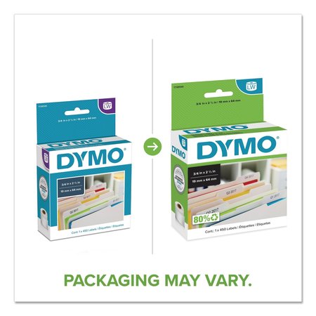 Dymo LabelWriter Bar Code Labels, 0.75 x 2.5, White, PK450 1738595